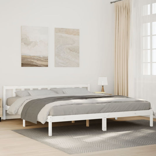 fehér tömör fenyő extra hosszú ágykeret matrac nélkül 200x220cm