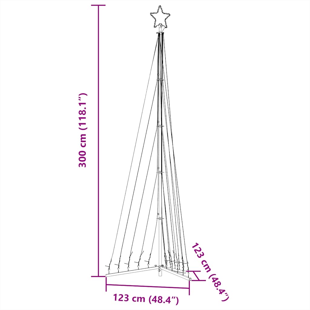 hideg fehér LED karácsonyfa 495 LED 300,5 cm