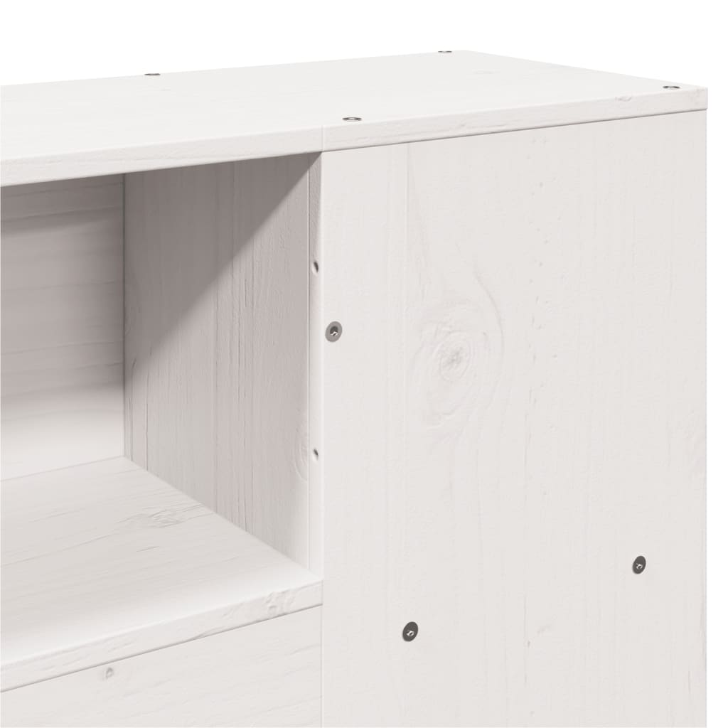 fehér tömör fenyőfa fejtámla tárolóval 120 cm