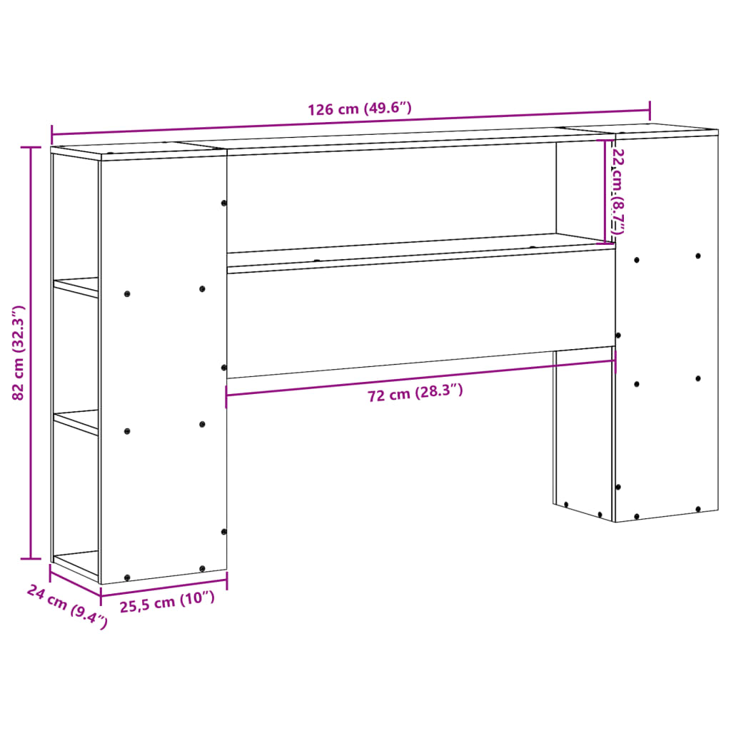 fehér tömör fenyőfa fejtámla tárolóval 120 cm