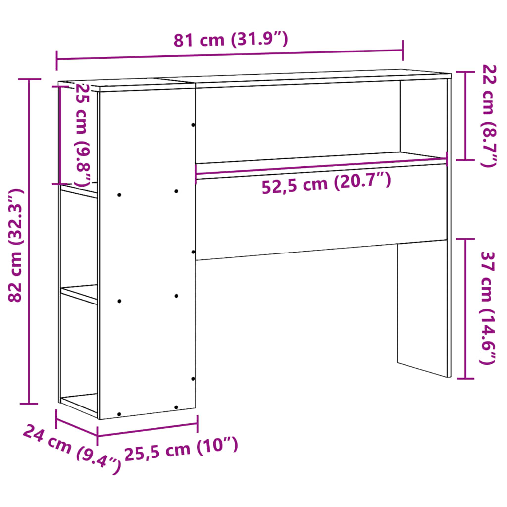 fehér tömör fenyőfa fejtámla tárolóval 75 cm