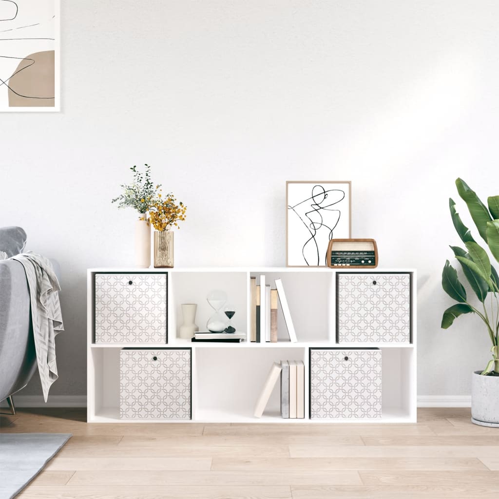 4 db krém nem szőtt szövet összecsukható tárolódoboz 32x32x32cm