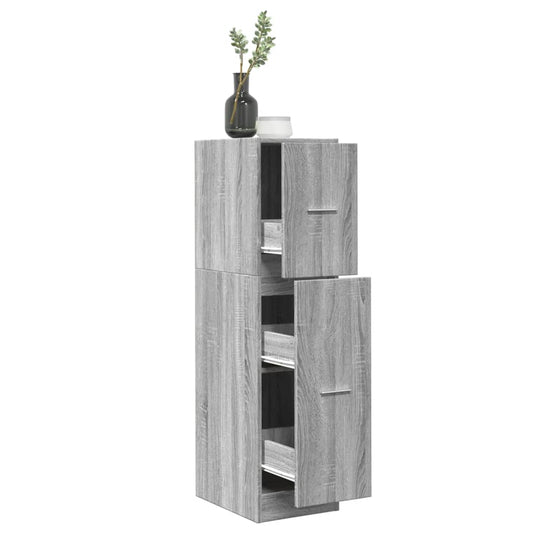 betonszürke szerelt fa patikaszekrény 30 x 41 x 118 cm
