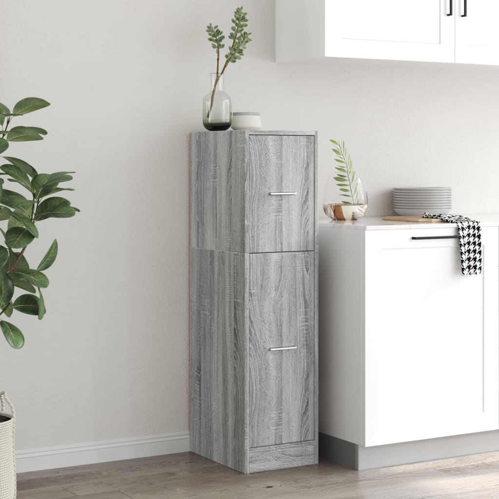 szürke sonoma színű szerelt fa patikaszekrény 30x118x77,5 cm