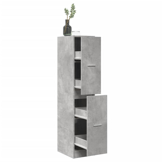 betonszürke szerelt fa patikaszekrény 30 x 41 x 144,5 cm