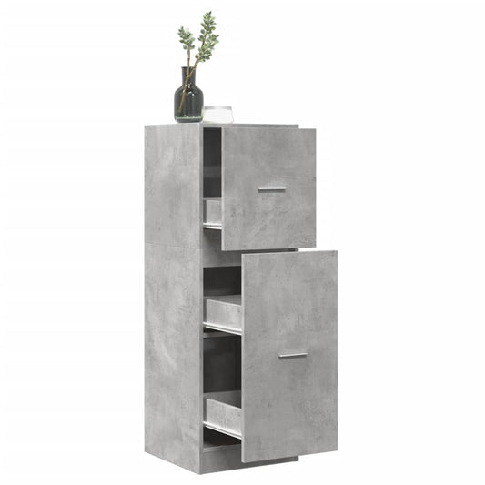 betonszürke szerelt fa patikaszekrény 40 x 41 x 118 cm