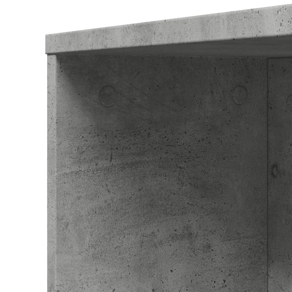 betonszürke szerelt fa görgős keskeny fürdőszobaszekrény
