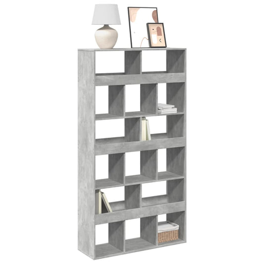betonszürke szerelt fa könyvespolc 100 x 33 x 187,5 cm