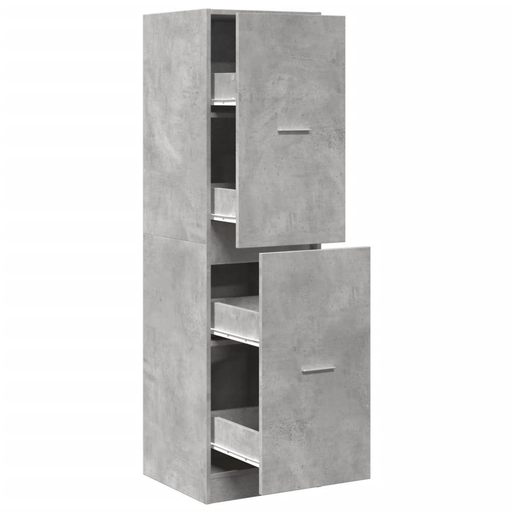 betonszürke szerelt fa patikaszekrény 40 x 41 x 144,5 cm