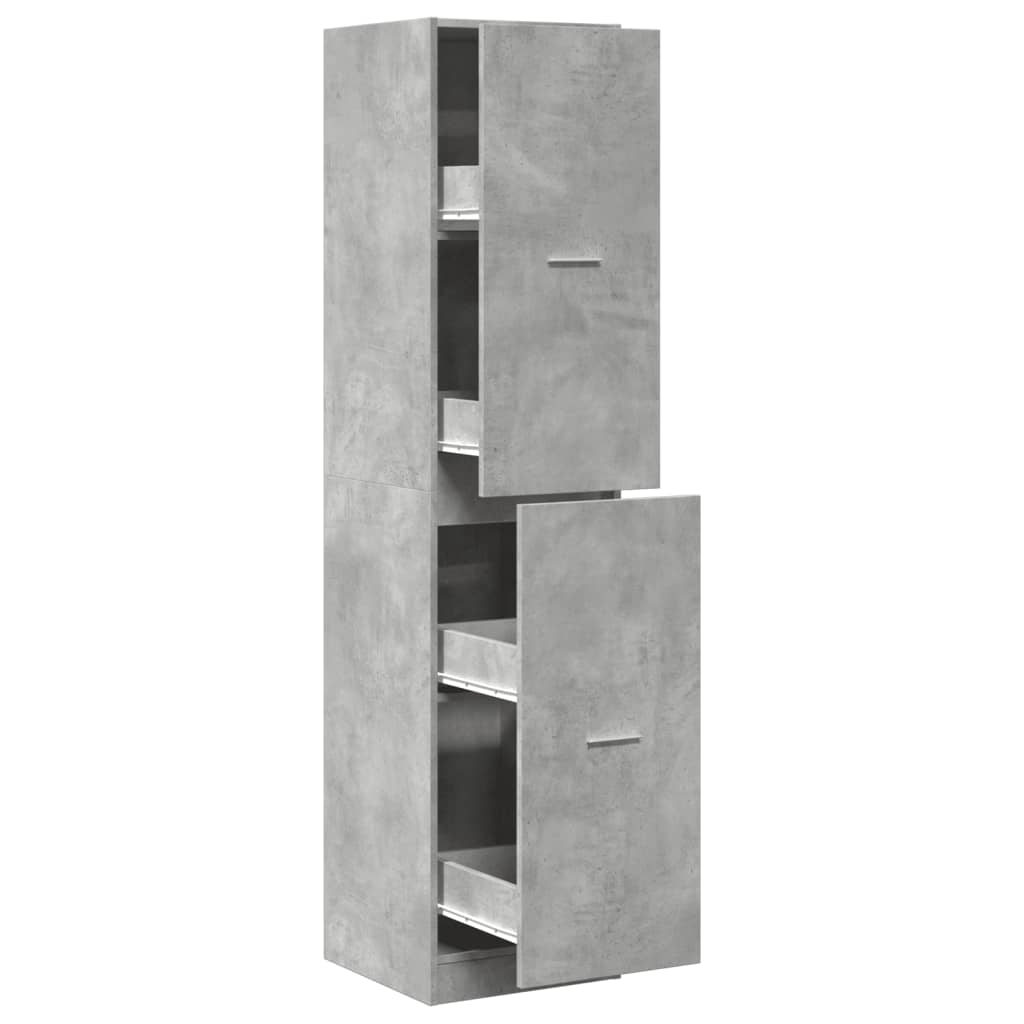 betonszürke szerelt fa patikaszekrény 40 x 41 x 174,5 cm