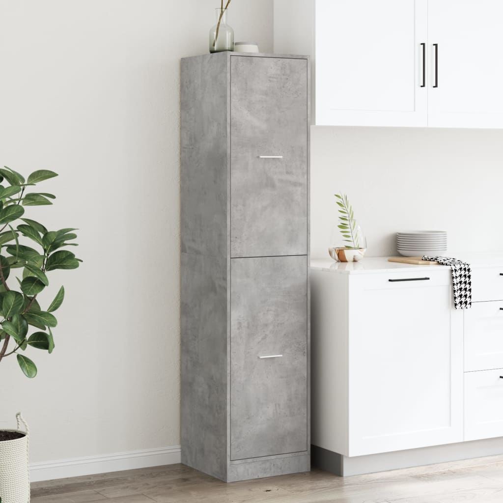 betonszürke szerelt fa patikaszekrény 40 x 41 x 174,5 cm
