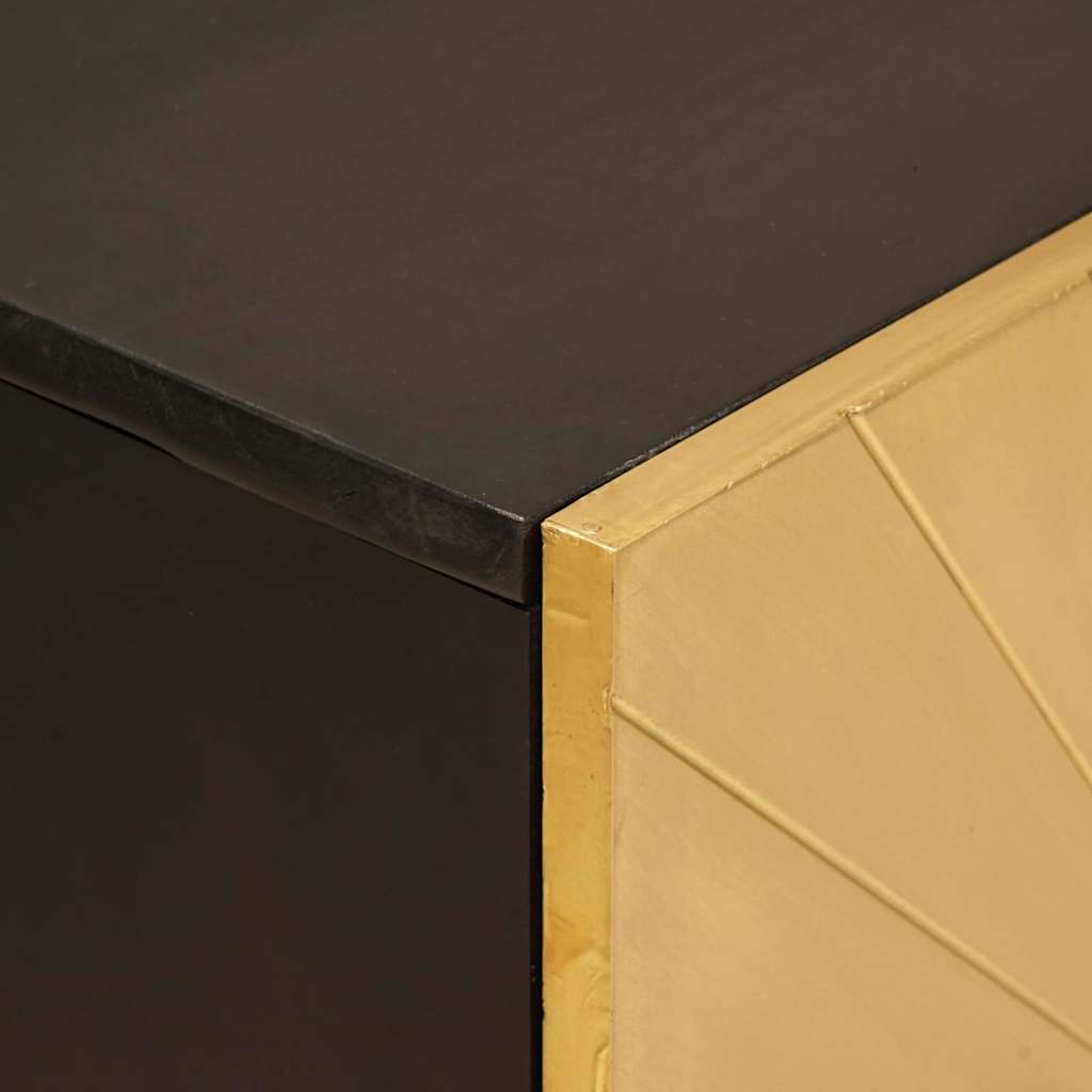 Széf 3 pcs Fekete és Arany 60 x 33 x 75 cm tömör mangófa