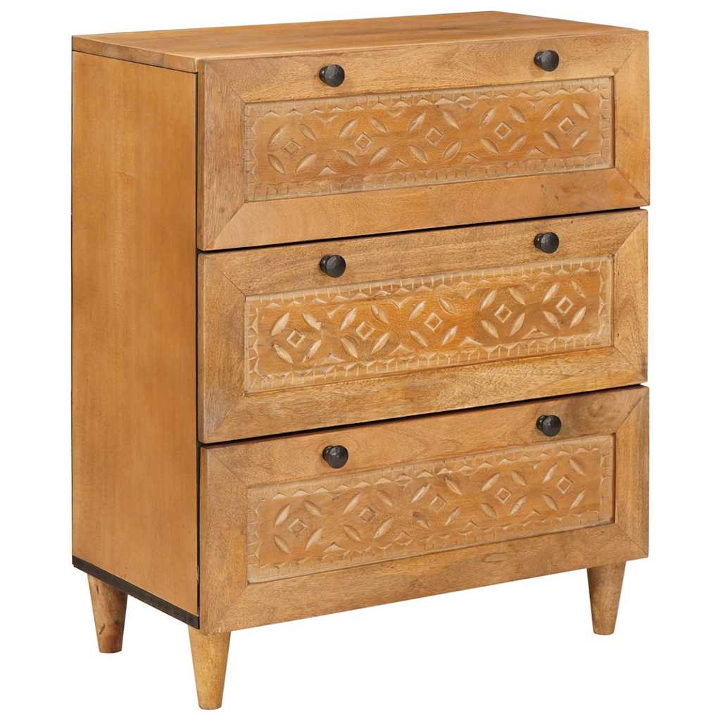 Széf 2 pcs Barna 60 x 33 x 75 cm tömör mangófa