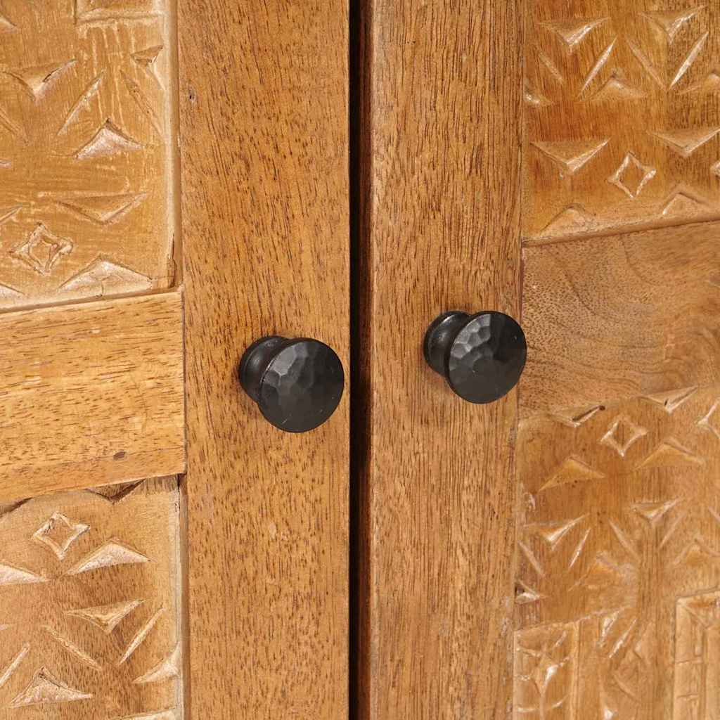 Széf 3 pcs Barna 60 x 33 x 75 cm tömör mangófa