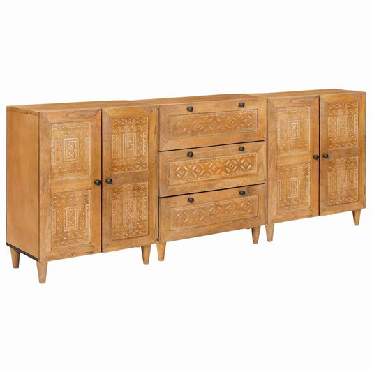 Széf 3 pcs Barna 60 x 33 x 75 cm tömör mangófa