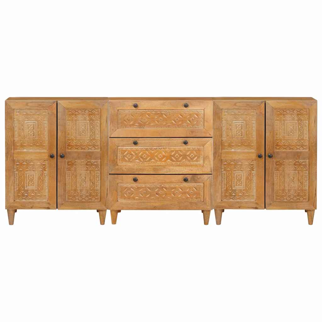 Széf 3 pcs Barna 60 x 33 x 75 cm tömör mangófa
