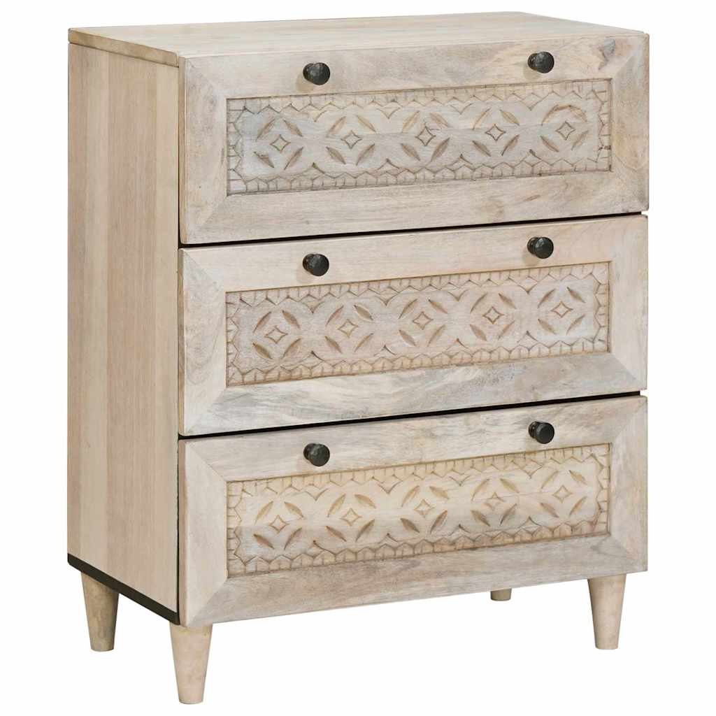 Széf 2 pcs Fehér 60 x 33 x 75 cm tömör mangófa