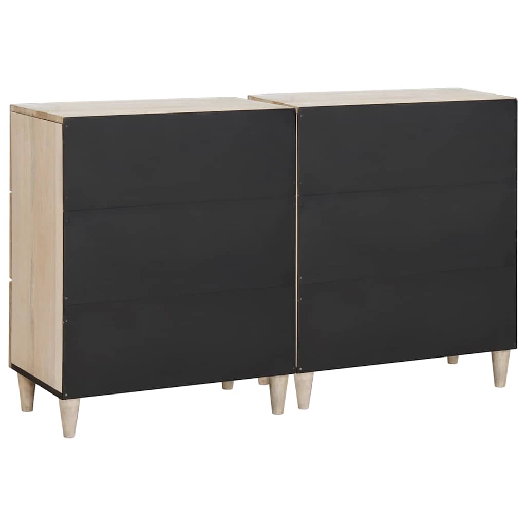 Széf 2 pcs Fehér 60 x 33 x 75 cm tömör mangófa