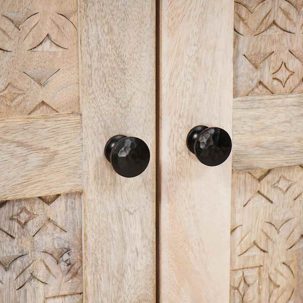 Széf 3 pcs Fehér 60 x 33 x 75 cm tömör mangófa