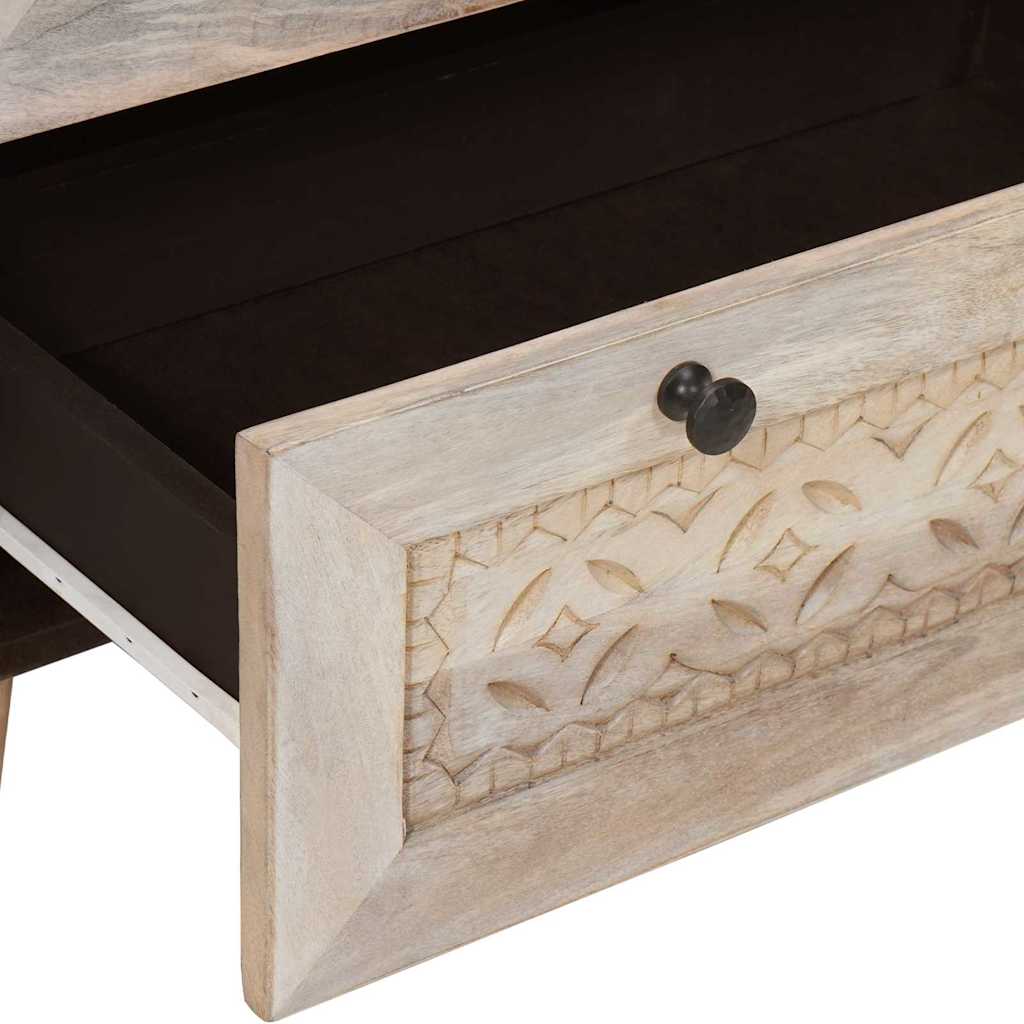 Széf 3 pcs Fehér 60 x 33 x 75 cm tömör mangófa