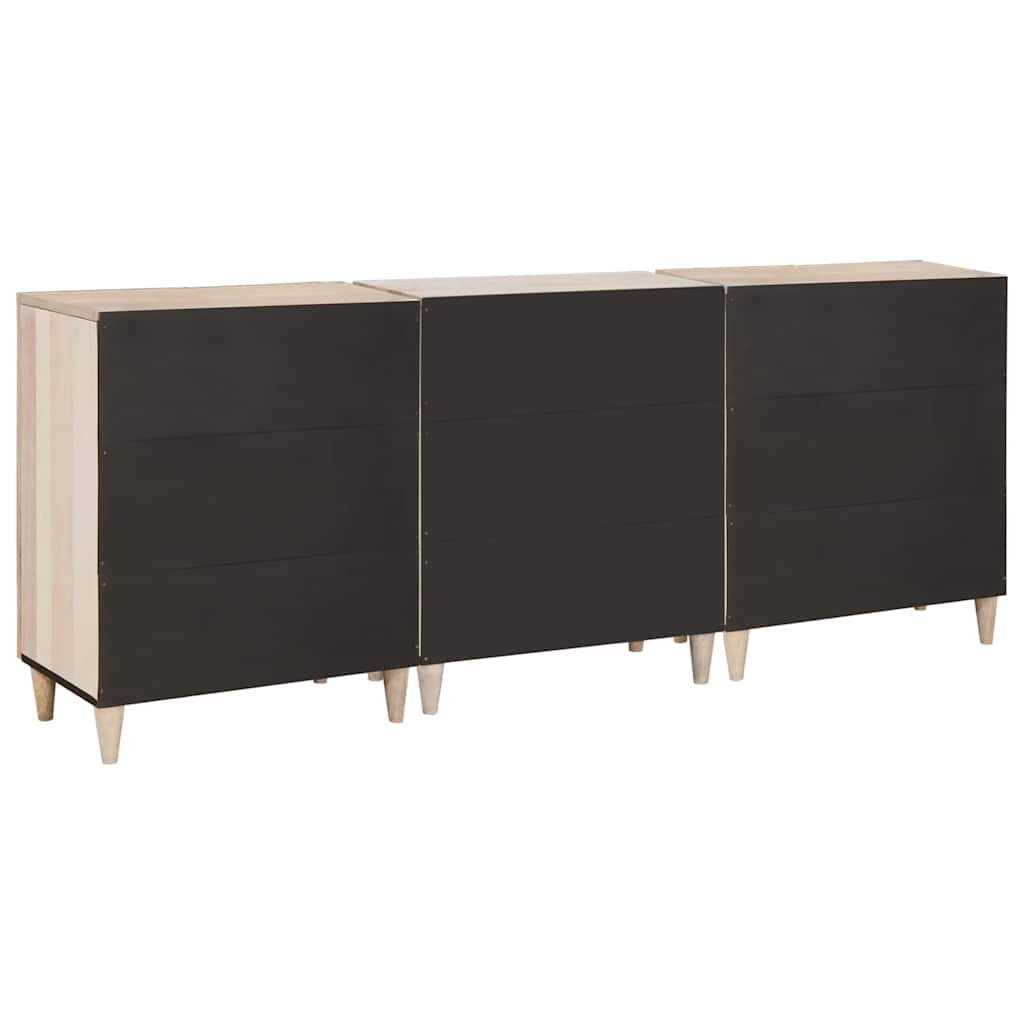 Széf 3 pcs Fehér 60 x 33 x 75 cm tömör mangófa