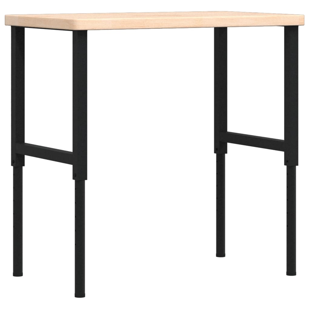 tömör tölgyfa négyszög alakú munkapad 100 x 60 x (73-99,5) cm