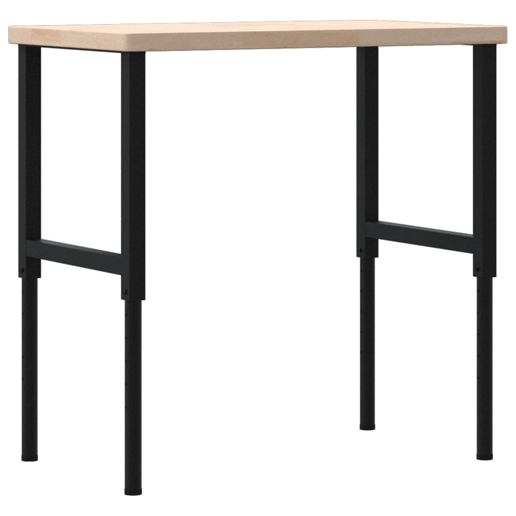 tömör tölgyfa négyszög alakú munkapad 100 x 60 x (73-99,5) cm