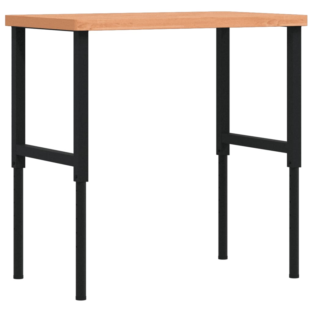 tömör bükkfa négyszög alakú munkapad 100 x 60 x (73-99,5) cm
