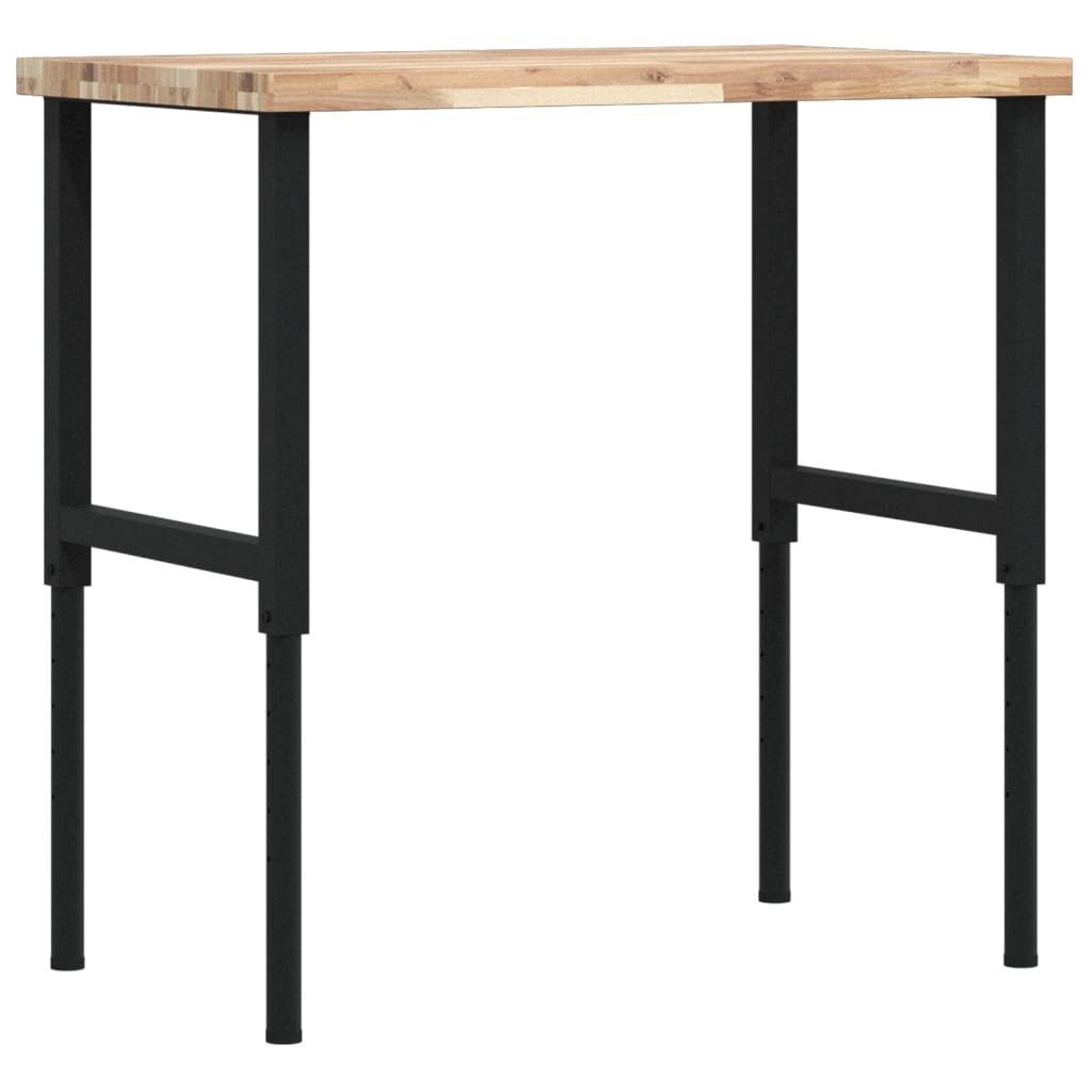 tömör bükkfa négyszög alakú munkapad 100 x 60 x (73-99,5) cm