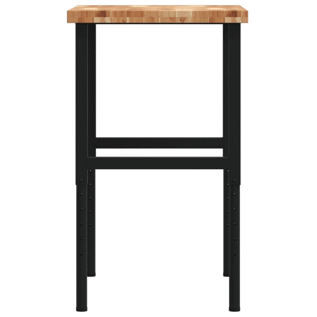 tömör bükkfa négyszög alakú munkapad 80 x 60 x (73-99,5) cm