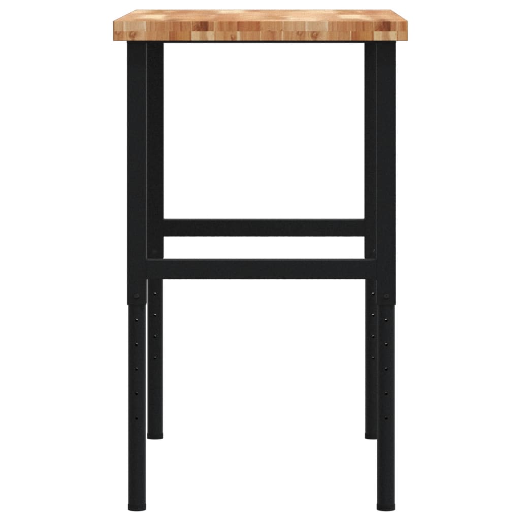 tömör bükkfa négyszög alakú munkapad 100 x 60 x (73-99,5) cm