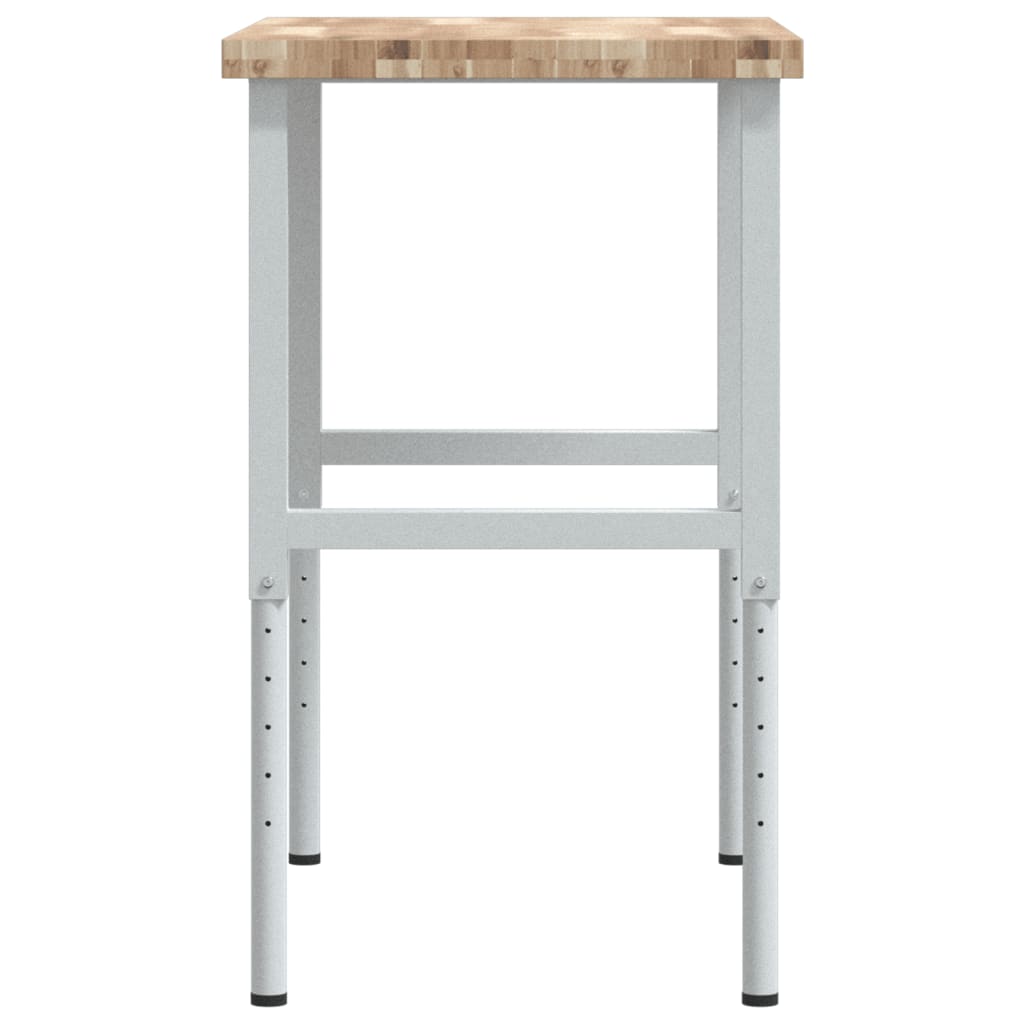 tömör bükkfa négyszög alakú munkapad 100 x 60 x (73-99,5) cm