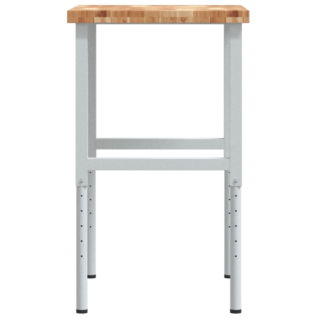 tömör bükkfa négyszög alakú munkapad 80 x 60 x (73-99,5) cm