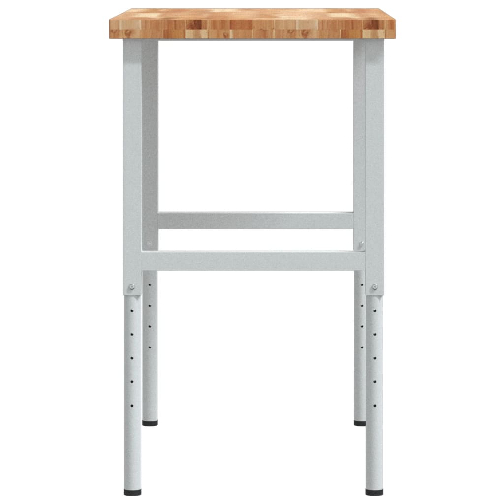 tömör bükkfa négyszög alakú munkapad 100 x 60 x (73-99,5) cm