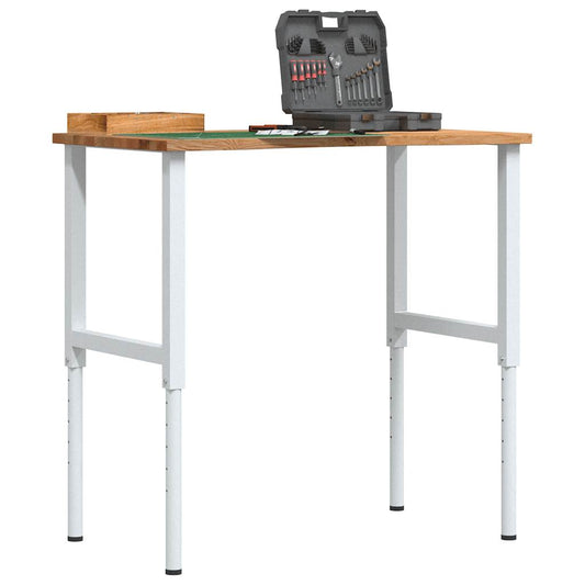 világosbarna tömör tölgyfa munkapad 100 x 60 x (71,5-98) cm