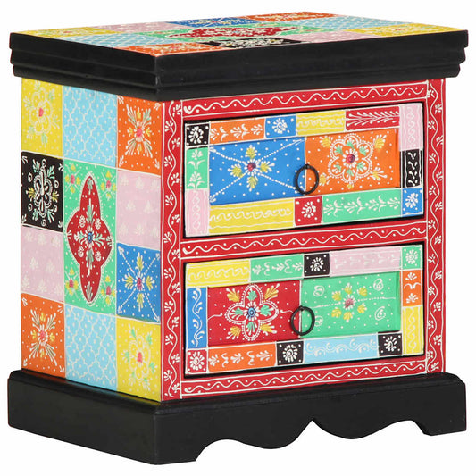 Éjjeliszekrény 2 pcs Sokszínű 40 x 35 x 45 cm tömör mangófa