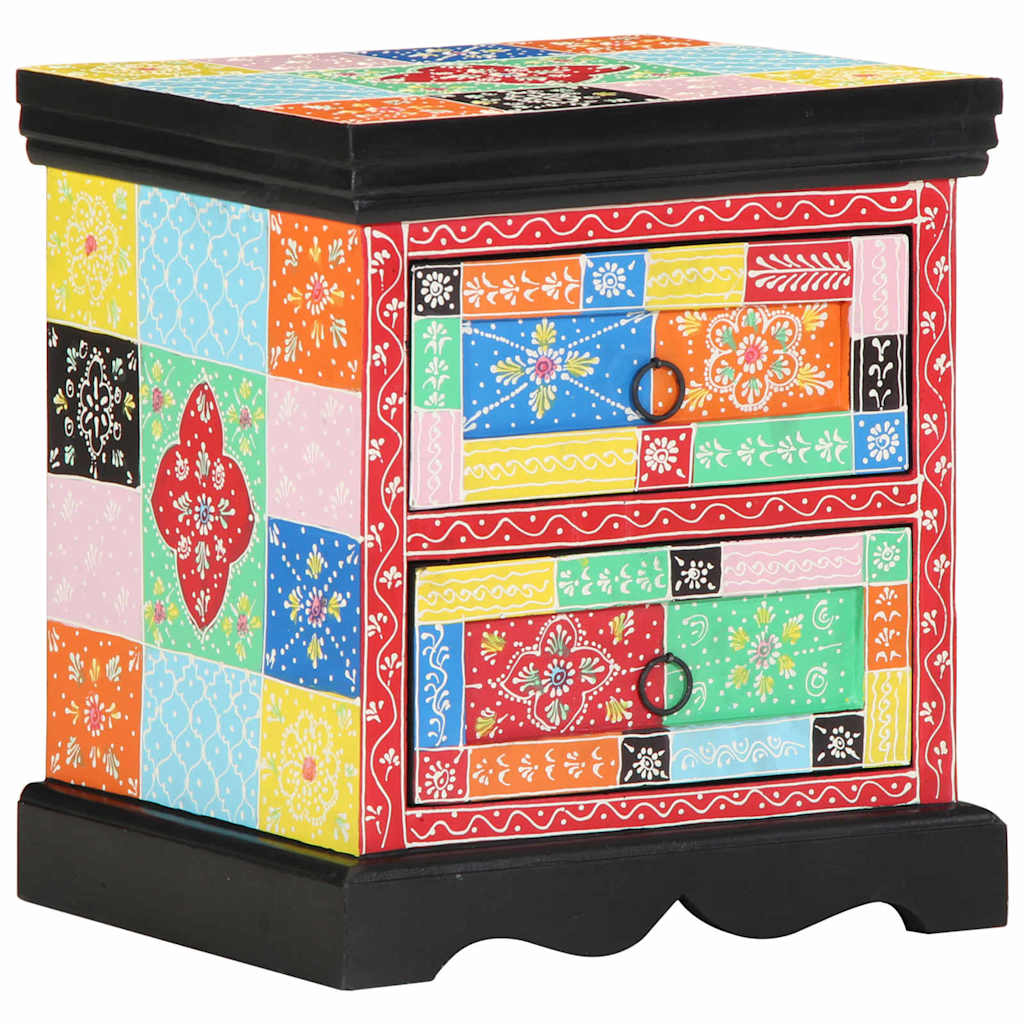 Éjjeliszekrény 2 pcs Sokszínű 40 x 35 x 45 cm tömör mangófa