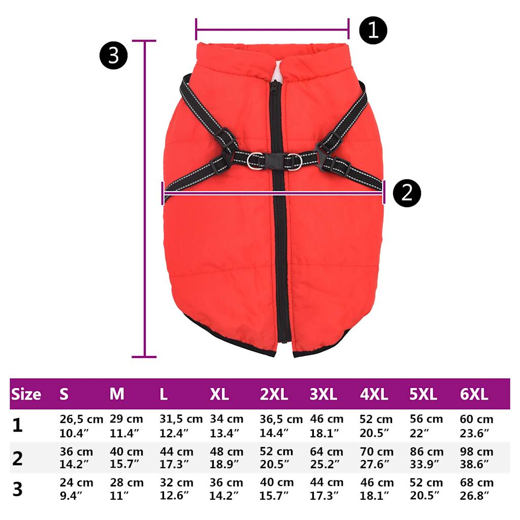 piros kutyakabát hámmal Vízálló fényvisszaverő L44