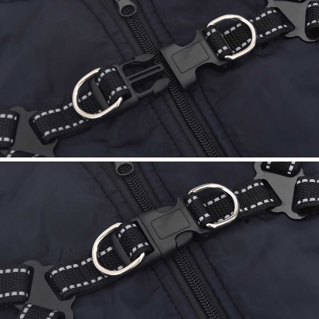 tengerészkék kutyakabát hámmal Vízálló fényvisszaverő L32