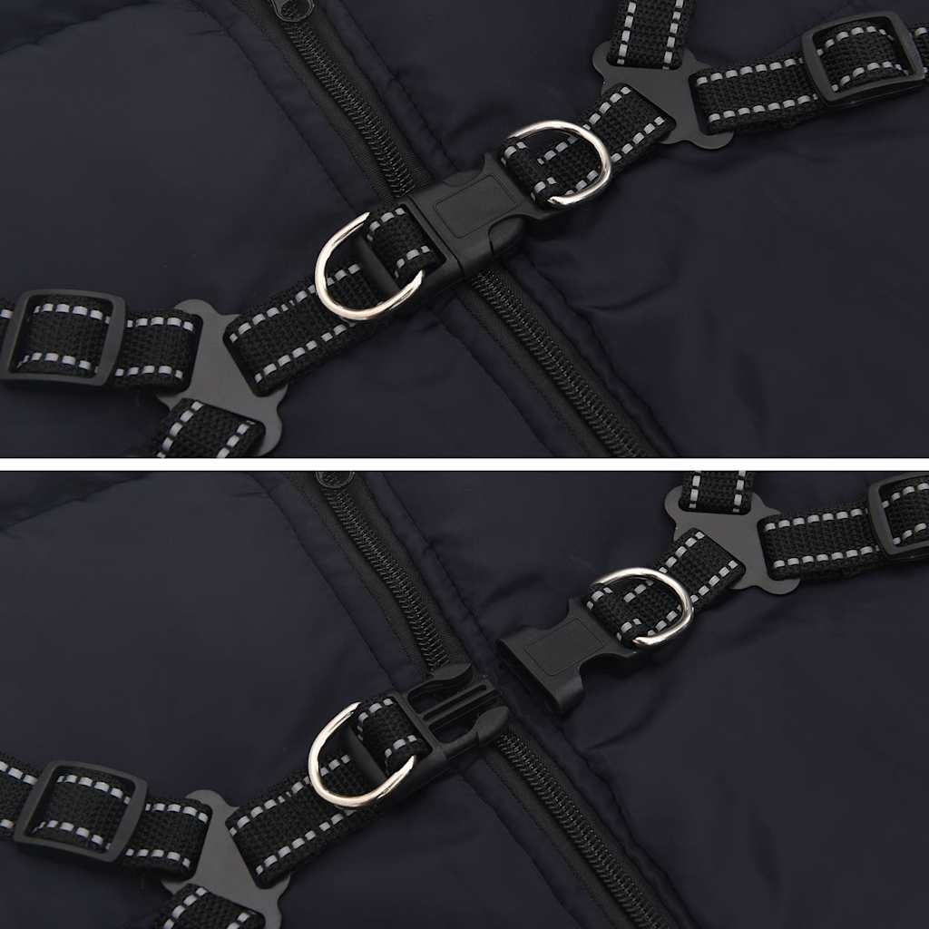 tengerészkék kutyakabát hámmal Vízálló fényvisszaverő L44