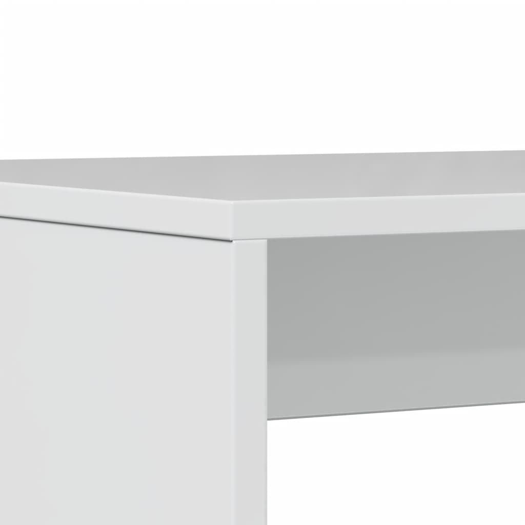 3 részes magasfényű szerelt fa étkezőasztal és pad szett