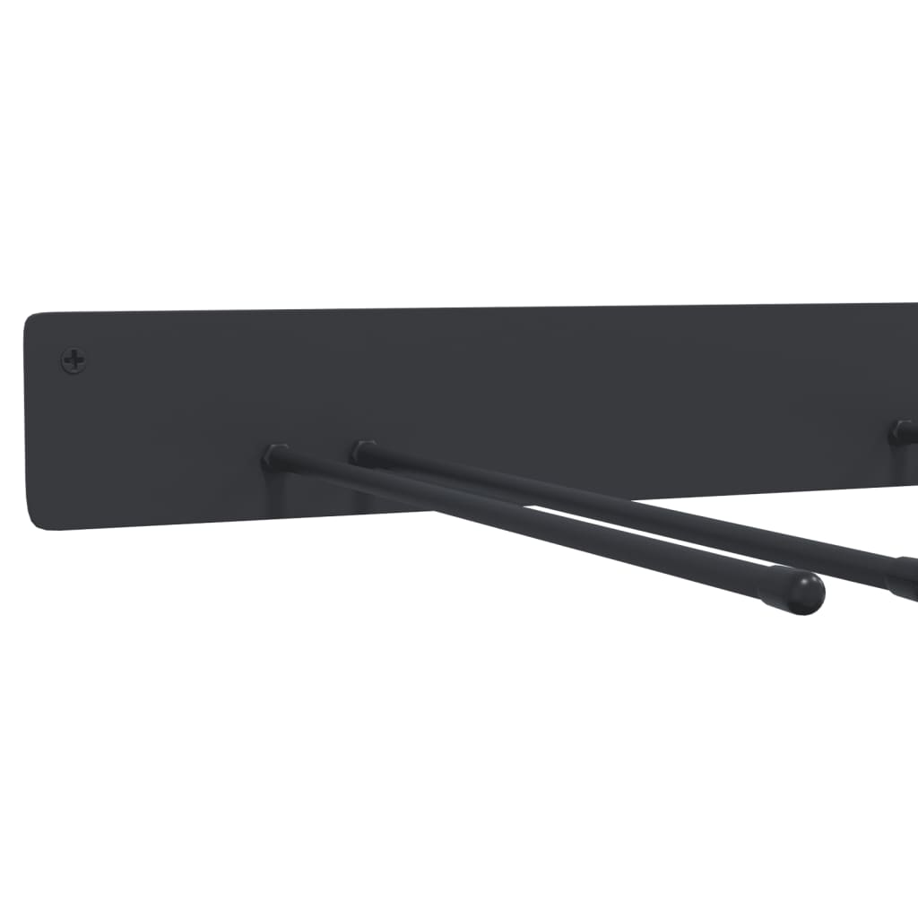 2 db fekete acél falra szerelhető kerti szerszámtároló állvány