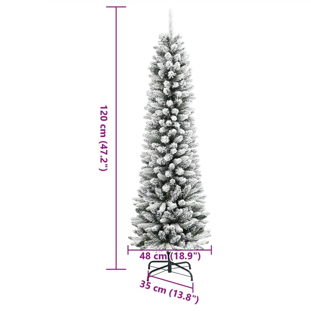 PVC és polietilén műkarácsonyfa pelyhes hóval 120 cm