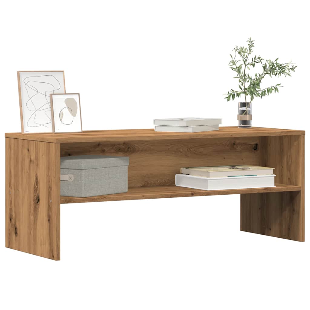 kézműves tölgy színű szerelt fa TV-szekrény 100x40x40 cm