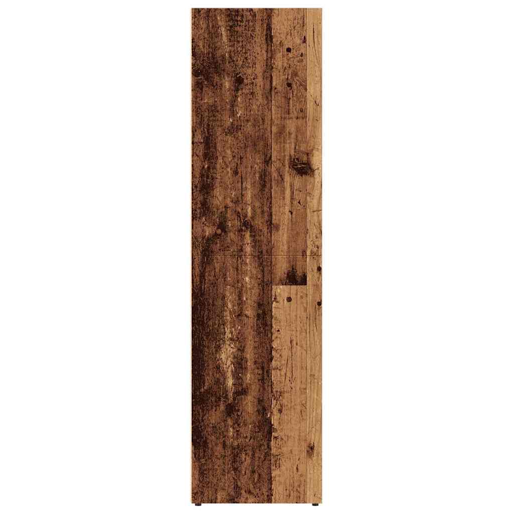antik fa színű szerelt fa könyvszekrény 36 x 30 x 114 cm
