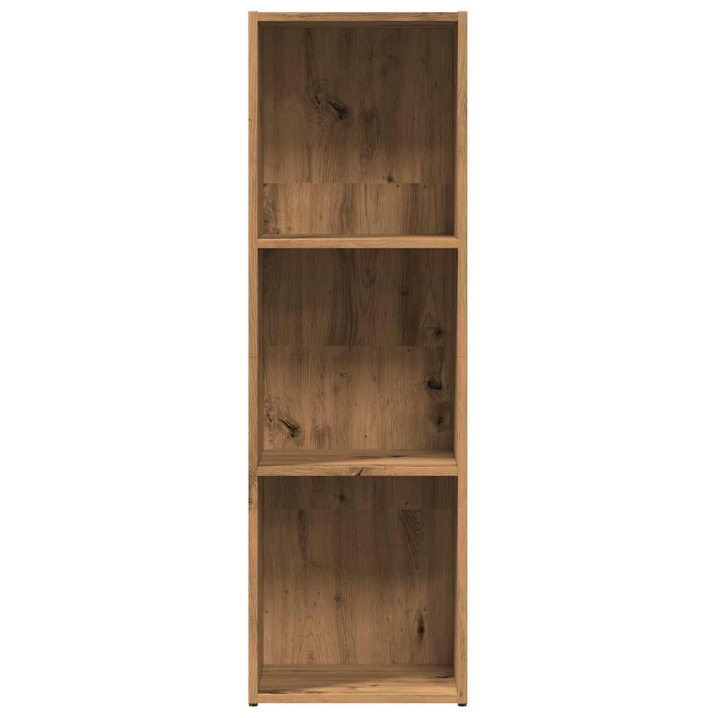 kézműves tölgy színű szerelt fa könyvszekrény 36 x 30 x 114 cm