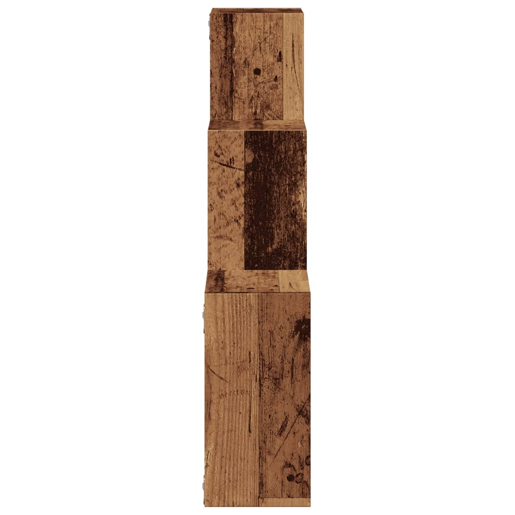 antik fa színű szerelt fa fali kocka polcok 68x15x68 cm