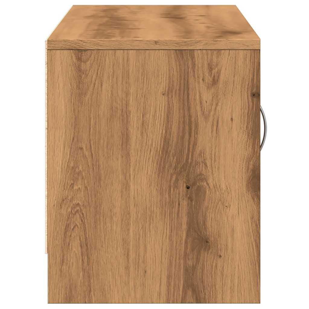 kézműves tölgy színű szerelt fa TV-szekrény 102x30x37,5 cm