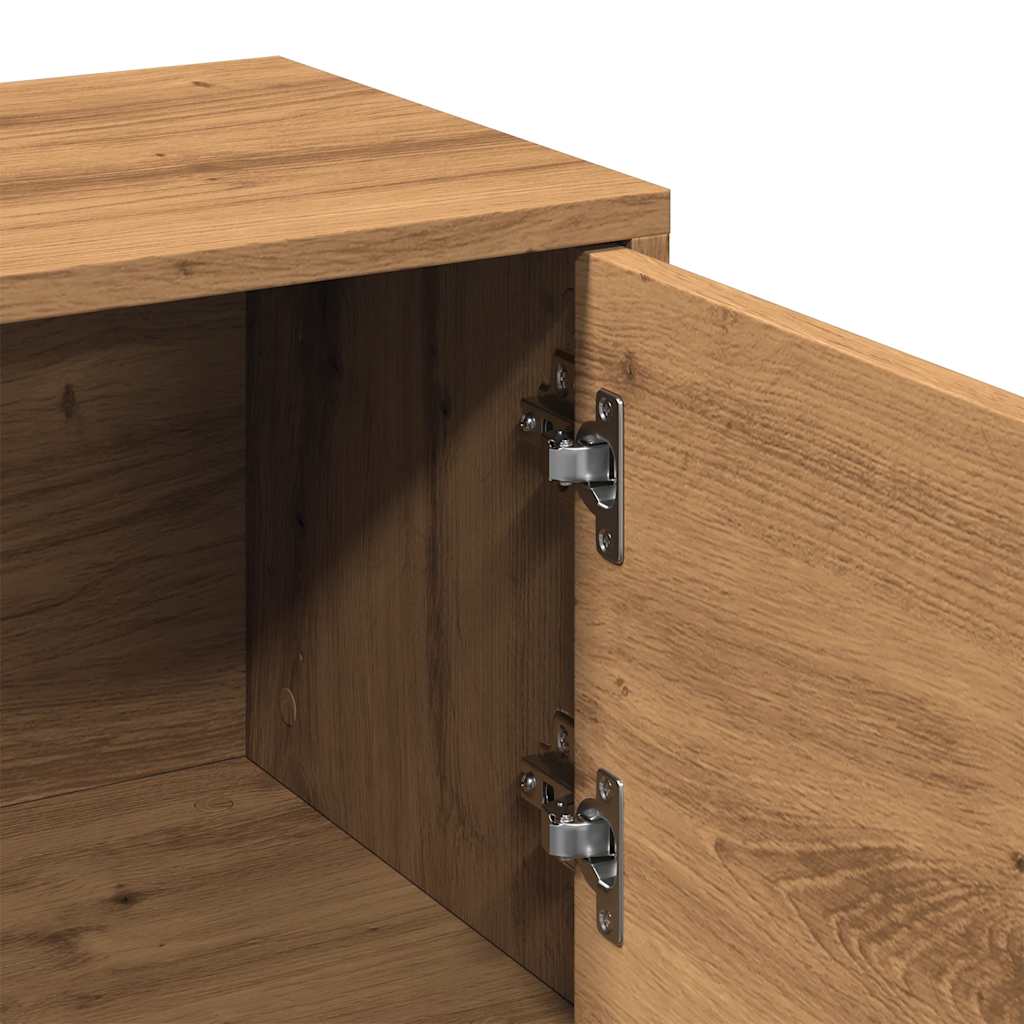 kézműves tölgy színű szerelt fa TV-szekrény 102x30x37,5 cm