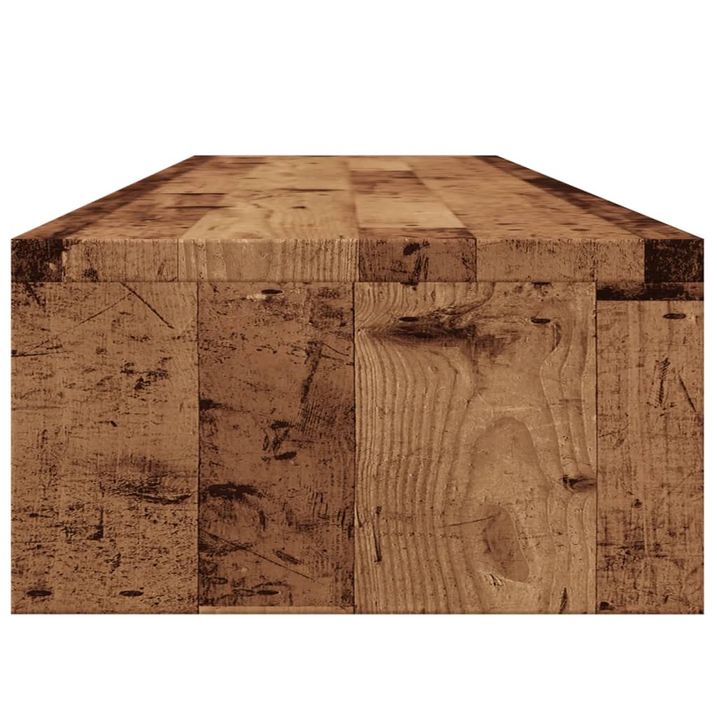 antik fa színű szerelt fa monitorállvány 100 x 24 x 13 cm